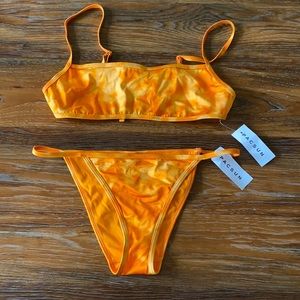 NEVER WORN: Orange tie-dye pacsun bikini set